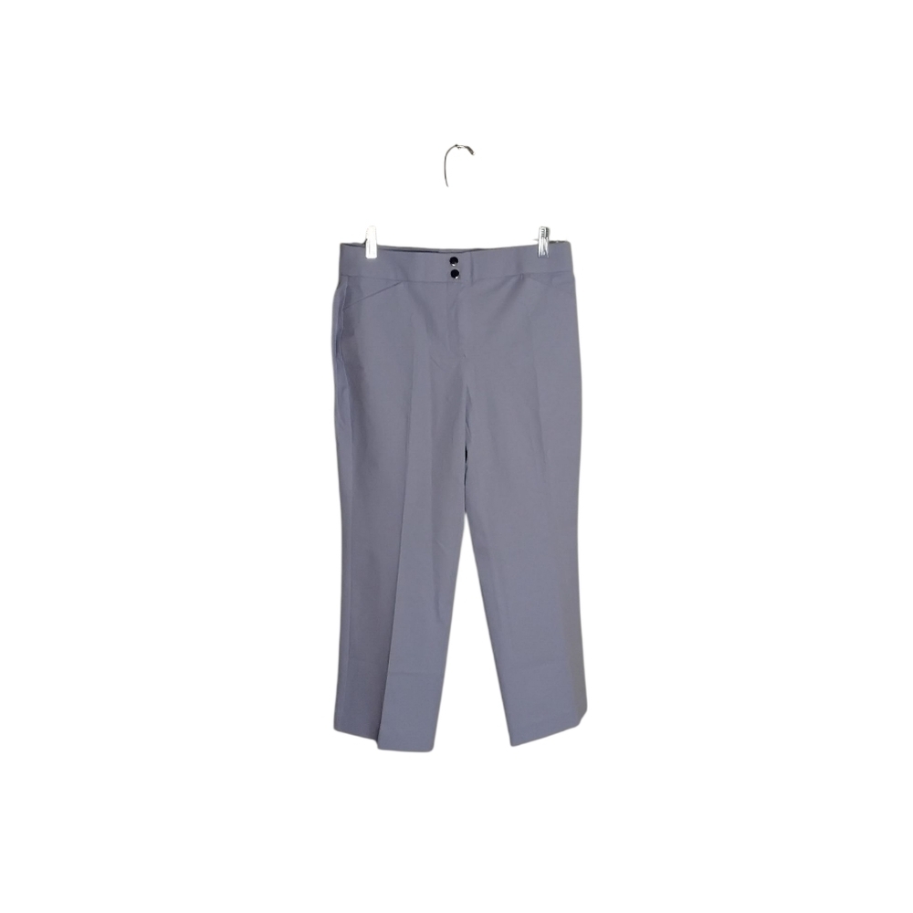 Chico's Women's 0 Light Blue Pastel Straight Cropped Comfort Waist Zip Pant